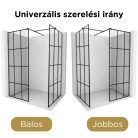 HD Oslo Black Kombi Walk-In zuhanyfal, 110x70 cm, 8 mm vastag vízlepergető biztonsági üveggel, 200 cm magas, fekete profillal és távtartóval
