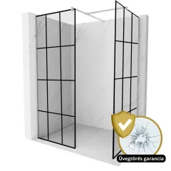   HD Oslo Kombi Walk-In zuhanyfal 8 mm vastag vízlepergető biztonsági üveggel, 200 cm magas, króm profillal és távtartóval