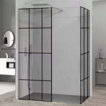 HD Oslo Kombi Walk-In zuhanyfal 8 mm vastag vízlepergető biztonsági üveggel, 200 cm magas, króm profillal és távtartóval