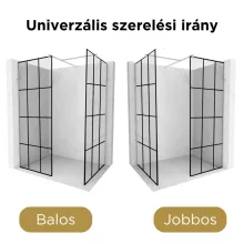 HD Oslo Kombi Walk-In zuhanyfal 8 mm vastag vízlepergető biztonsági üveggel, 200 cm magas, króm profillal és távtartóval