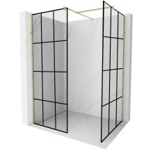 HD Oslo Gold Kombi Walk-In zuhanyfal, 70x100 cm, 8 mm vastag vízlepergető biztonsági üveggel, 200 cm magas, arany profillal és távtartóval
