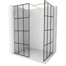 HD Oslo Gold Kombi Walk-In zuhanyfal 8 mm vastag vízlepergető biztonsági üveggel, 200 cm magas, arany profillal és távtartóval