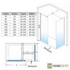 HD Oslo Gold Kombi Walk-In zuhanyfal, 70x100 cm, 8 mm vastag vízlepergető biztonsági üveggel, 200 cm magas, arany profillal és távtartóval
