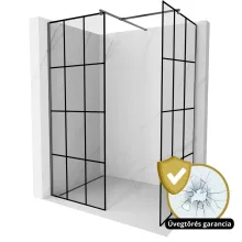 HD Oslo Gun Grey Kombi Walk-In zuhanyfal 8 mm vastag vízlepergető biztonsági üveggel, 200 cm magas, szürke profillal és távtartóval