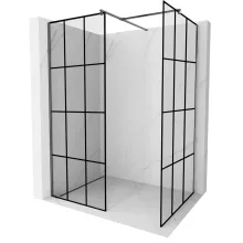 HD Oslo Gun Grey Kombi Walk-In zuhanyfal 8 mm vastag vízlepergető biztonsági üveggel, 200 cm magas, szürke profillal és távtartóval