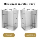 HD Oslo Gun Grey Kombi Walk-In zuhanyfal 8 mm vastag vízlepergető biztonsági üveggel, 200 cm magas, szürke profillal és távtartóval