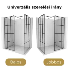 HD Oslo Gun Grey Kombi Walk-In zuhanyfal 8 mm vastag vízlepergető biztonsági üveggel, 200 cm magas, szürke profillal és távtartóval
