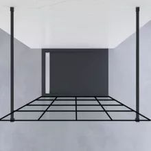 HD Oslo Light Black szabadonálló Walk-In zuhanyfal, 130x200 cm, 8 mm vastag vízlepergető biztonsági üveggel, 200 cm magas, két távtartóval