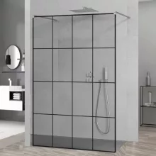 HD Oslo Light szabadonálló Walk-In zuhanyfal, 130x200 cm, 8 mm vastag vízlepergető biztonsági üveggel, 200 cm magas, két távtartóval