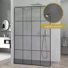 HD Oslo Light szabadonálló Walk-In zuhanyfal, 130x200 cm, 8 mm vastag vízlepergető biztonsági üveggel, 200 cm magas, két távtartóval