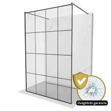 HD Oslo Light Gun Grey szabadonálló Walk-In zuhanyfal, 130x200 cm, 8 mm vastag vízlepergető biztonsági üveggel, 200 cm magas, két távtartóval
