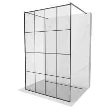 HD Oslo Light Gun Grey szabadonálló Walk-In zuhanyfal, 130x200 cm, 8 mm vastag vízlepergető biztonsági üveggel, 200 cm magas, két távtartóval