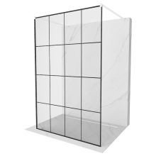 HD Oslo Light White szabadonálló Walk-In zuhanyfal, 140x200 cm, 8 mm vastag vízlepergető biztonsági üveggel, 200 cm magas, két távtartóval