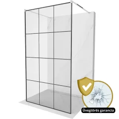   HD Oslo Light szabadonálló Walk-In zuhanyfal 8 mm vastag vízlepergető biztonsági üveggel, 200 cm magas, két távtartóval