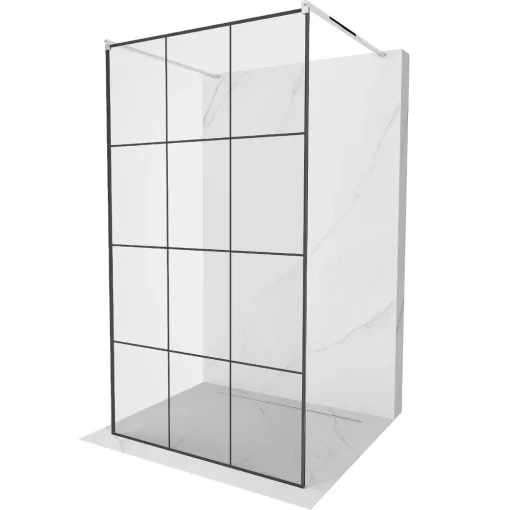 HD Oslo Light szabadonálló Walk-In zuhanyfal 8 mm vastag vízlepergető biztonsági üveggel, 200 cm magas, két távtartóval