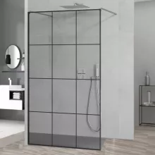 HD Oslo Light szabadonálló Walk-In zuhanyfal 8 mm vastag vízlepergető biztonsági üveggel, 200 cm magas, két távtartóval