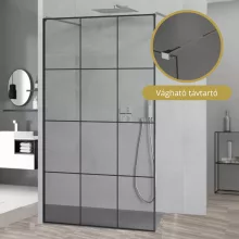 HD Oslo Light szabadonálló Walk-In zuhanyfal 8 mm vastag vízlepergető biztonsági üveggel, 200 cm magas, két távtartóval