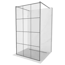 HD Oslo Light Gun Grey szabadonálló Walk-In zuhanyfal 8 mm vastag vízlepergető biztonsági üveggel, 200 cm magas, két távtartóval