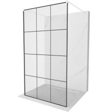 HD Oslo Light White szabadonálló Walk-In zuhanyfal, 90x200 cm, 8 mm vastag vízlepergető biztonsági üveggel, 200 cm magas, két távtartóval