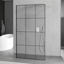 HD Oslo Light White szabadonálló Walk-In zuhanyfal, 90x200 cm, 8 mm vastag vízlepergető biztonsági üveggel, 200 cm magas, két távtartóval