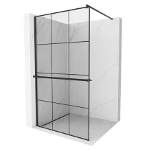 HD Oslo+ Black Walk-In zuhanyfal, 110x200 cm, 8 mm vastag vízlepergető biztonsági üveggel, 200 cm magas, fekete profillal és távtartóval