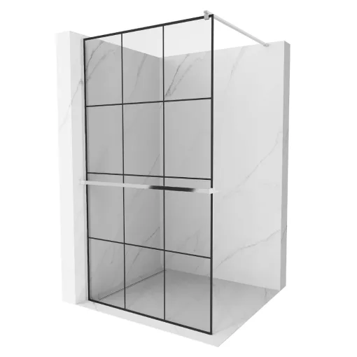 HD Oslo+ Walk-In zuhanyfal, 100x200 cm, 8 mm vastag vízlepergető biztonsági üveggel, 200 cm magas, króm profillal és távtartóval