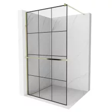 HD Oslo+ Gold Walk-In zuhanyfal, 110x200 cm, 8 mm vastag vízlepergető biztonsági üveggel, 200 cm magas, arany profillal és távtartóval