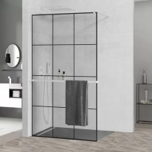 HD Oslo+ White Walk-In zuhanyfal, 100x200 cm, 8 mm vastag vízlepergető biztonsági üveggel, 200 cm magas, fehér profillal és távtartóval