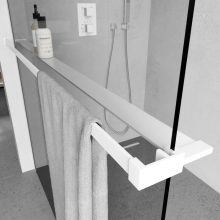 HD Oslo+ White Walk-In zuhanyfal, 120x200 cm, 8 mm vastag vízlepergető biztonsági üveggel, 200 cm magas, fehér profillal és távtartóval