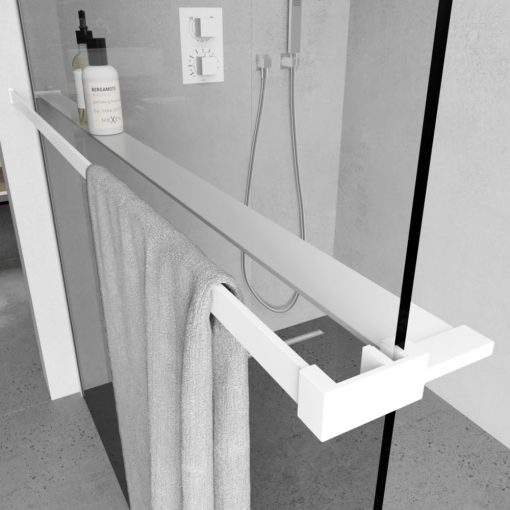 HD Oslo+ White Walk-In zuhanyfal, 120x200 cm, 8 mm vastag vízlepergető biztonsági üveggel, 200 cm magas, fehér profillal és távtartóval