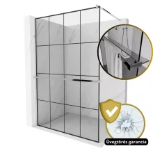 HD Oslo+ Walk-In zuhanyfal, 130x200 cm, 8 mm vastag vízlepergető biztonsági üveggel, 200 cm magas, króm profillal és távtartóval