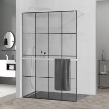 HD Oslo+ White Walk-In zuhanyfal, 140x200 cm, 8 mm vastag vízlepergető biztonsági üveggel, 200 cm magas, fehér profillal és távtartóval