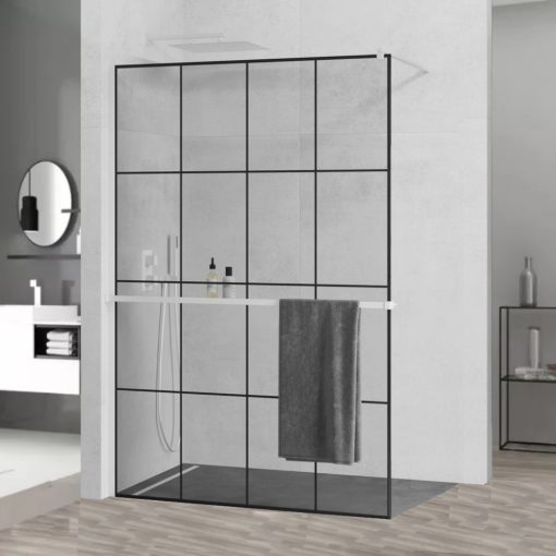 HD Oslo+ White Walk-In zuhanyfal, 140x200 cm, 8 mm vastag vízlepergető biztonsági üveggel, 200 cm magas, fehér profillal és távtartóval