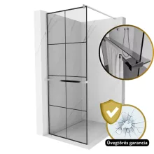 HD Oslo+ Walk-In zuhanyfal 8 mm vastag vízlepergető biztonsági üveggel, 200 cm magas, króm profillal és távtartóval