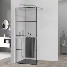 HD Oslo+ Walk-In zuhanyfal 8 mm vastag vízlepergető biztonsági üveggel, 200 cm magas, króm profillal és távtartóval