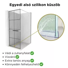 HD Oslo+ Walk-In zuhanyfal 8 mm vastag vízlepergető biztonsági üveggel, 200 cm magas, króm profillal és távtartóval