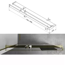 HD Oslo+ Gold Walk-In zuhanyfal 8 mm vastag vízlepergető biztonsági üveggel, 200 cm magas, arany profillal és távtartóval