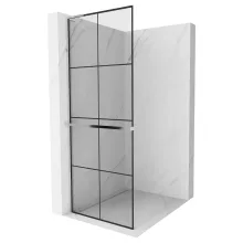 HD Oslo+ "L" Walk-In zuhanyfal, 90x200 cm, 8 mm vastag vízlepergető biztonsági üveggel, 200 cm magas, króm profillal és "L" stabilizátorral