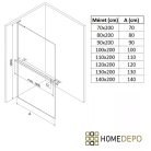HD Oslo+ "L" Black Walk-In zuhanyfal 8 mm vastag vízlepergető biztonsági üveggel, 200 cm magas, fekete profillal és "L" stabilizátorral