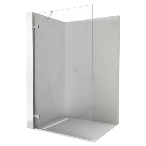 HD Sky "S" Chrome Walk-In zuhanyfal 8 mm vastag vízlepergető biztonsági üveggel, 200 cm magas, krómozott zsanérokkal és sarokmerevítővel