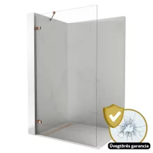 HD Sky "S" Rose Walk-In zuhanyfal 8 mm vastag vízlepergető biztonsági üveggel, 200 cm magas, rózsa arany zsanérokkal és sarokmerevítővel