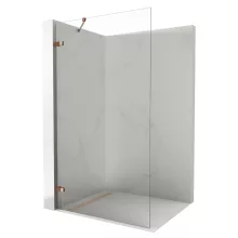 HD Sky "S" Rose Walk-In zuhanyfal 8 mm vastag vízlepergető biztonsági üveggel, 200 cm magas, rózsa arany zsanérokkal és sarokmerevítővel