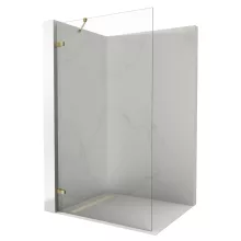 HD Sky "S" Gold Walk-In zuhanyfal, 120x200 cm, 8 mm vastag vízlepergető biztonsági üveggel, 200 cm magas, fényes arany zsanérokkal és sarokmerevítővel