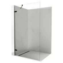 HD Sky "S" Black Walk-In zuhanyfal 8 mm vastag vízlepergető biztonsági üveggel, 200 cm magas, matt fekete zsanérokkal és sarokmerevítővel