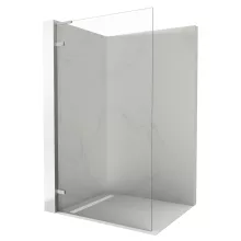 HD Sky "L" Chrome Walk-In zuhanyfal 8 mm vastag vízlepergető biztonsági üveggel, 200 cm magas, krómozott zsanérokkal és "L" merevítővel