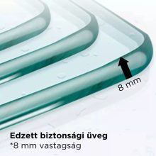 HD Sky "L" Gold Walk-In zuhanyfal 8 mm vastag vízlepergető biztonsági üveggel, 200 cm magas, fényes arany zsanérokkal és "L" merevítővel