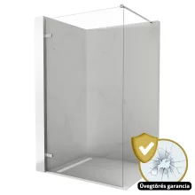 HD Sky "F" Chrome Walk-In zuhanyfal 8 mm vastag vízlepergető biztonsági üveggel, 200 cm magas, krómozott zsanérokkal és távtartóval