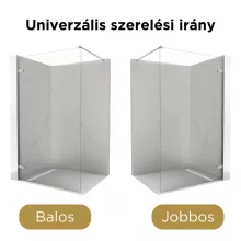 HD Sky "F" Chrome Walk-In zuhanyfal 8 mm vastag vízlepergető biztonsági üveggel, 200 cm magas, krómozott zsanérokkal és távtartóval