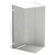 HD Sky "F" White Walk-In zuhanyfal, 120x200 cm, 8 mm vastag vízlepergető biztonsági üveggel, 200 cm magas, matt fehér zsanérokkal és távtartóval