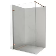 HD Sky "F" Rose Walk-In zuhanyfal, 120x200 cm, 8 mm vastag vízlepergető biztonsági üveggel, 200 cm magas, rózsa arany zsanérokkal és távtartóval
